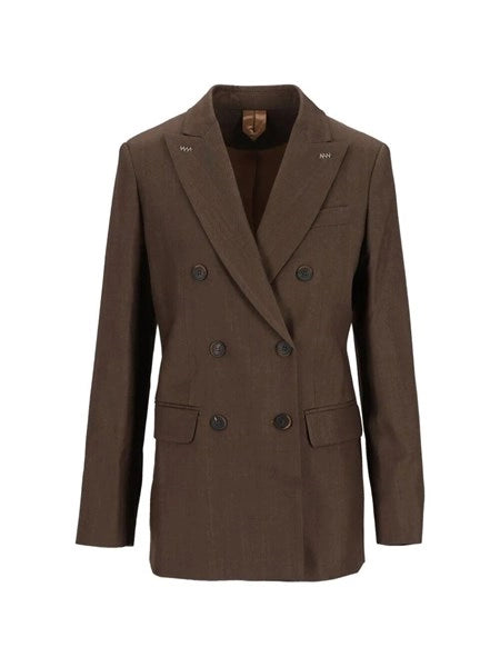 Blazer doppiopetto in gabardina di lana