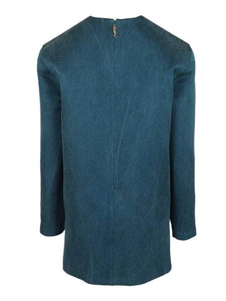 Abito boxy in raso di seta stonewash