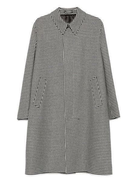 Cappotto pied de poule in lana e cashmere