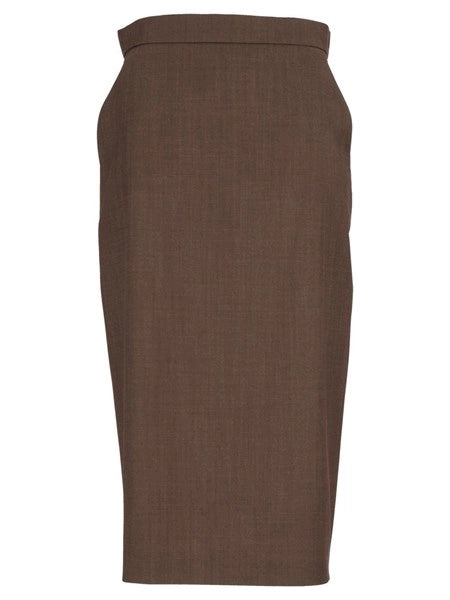Gonna tubino in gabardina di lana