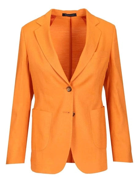 Blazer monopetto in misto lino