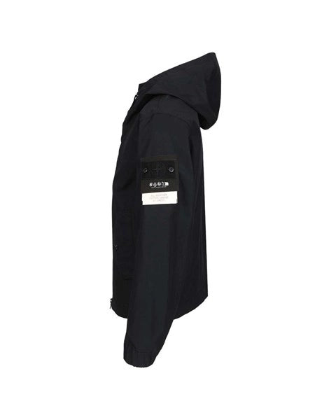 Giacca con cappuccio in twill di cotone biologico