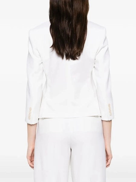 Blazer crop in tela di lana