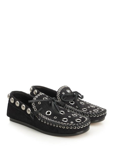 Mocassino in suede Eyelets