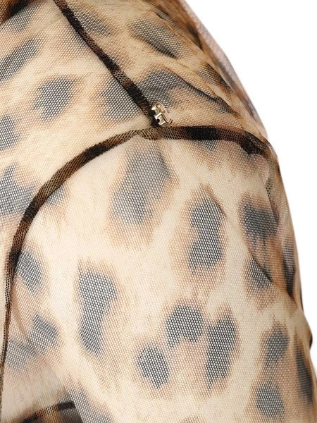 Top bi-materiale animalier
