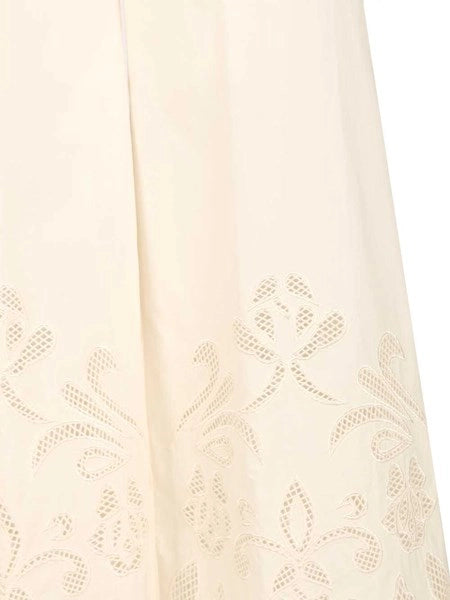 pantalone cropped in popeline con ricamo “lunamaris”