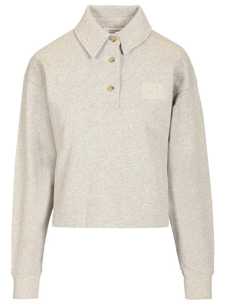 Felpa polo in pile di cotone