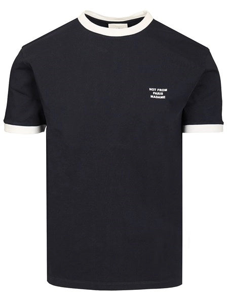 T-shirt con slogan a contrasto