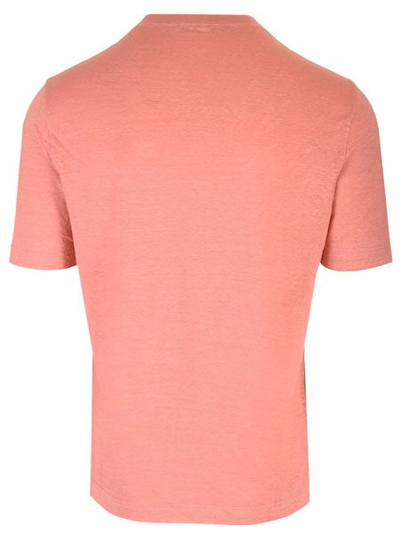 T-Shirt in jersey  di lino fiammato