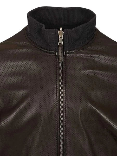 Biker in pelle traforata reversibile