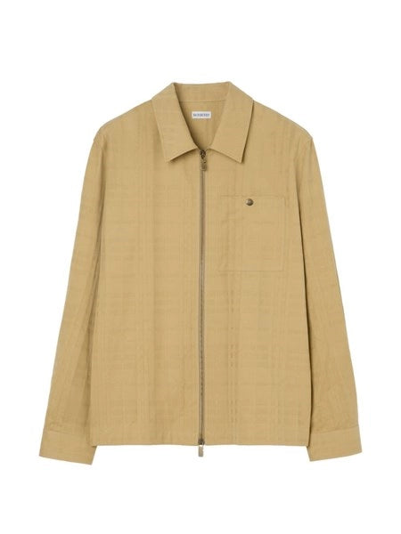 Camicia con cerniera in cotone Check