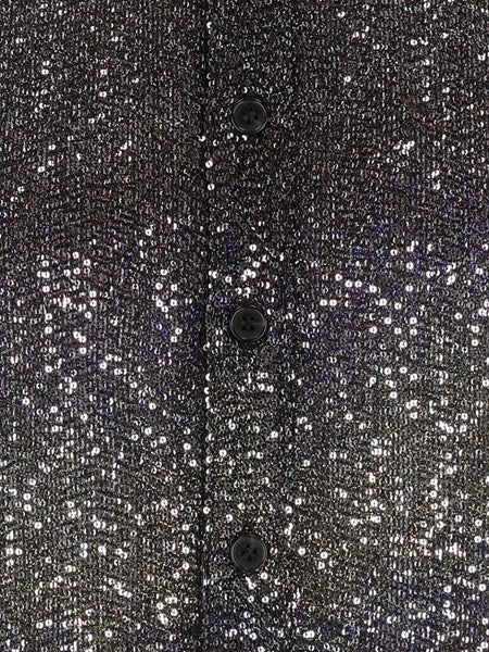 Camicia oversize con applicazione di paillettes