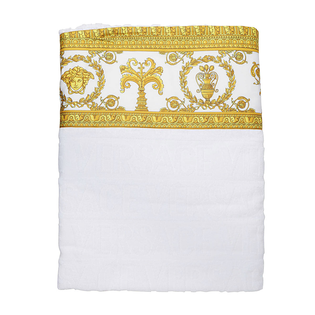 WHITE AND GOLD COTTON TOWEL SET