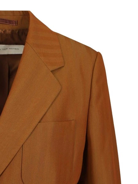 Blazer corto in twill di lana a righe