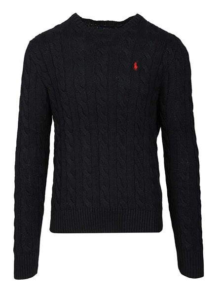 Maglione in cotone a trecce