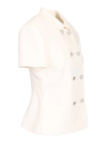 Giacca fitted in crêpe di lana double