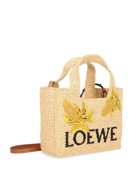 Borsa tote LOEWE Font piccola in rafia