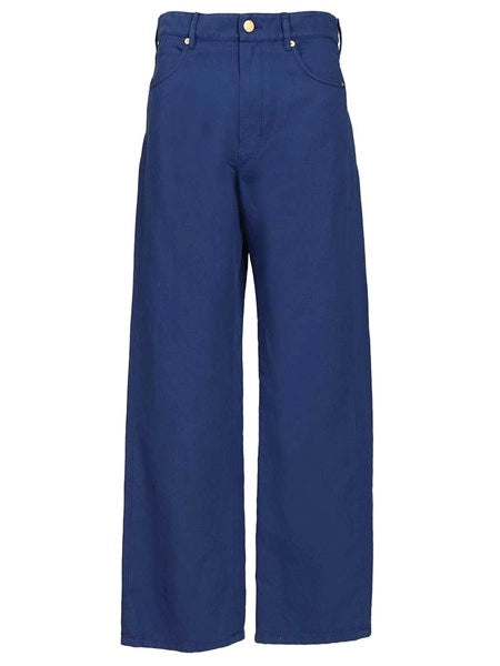Pantalone in drill di cotone e lino