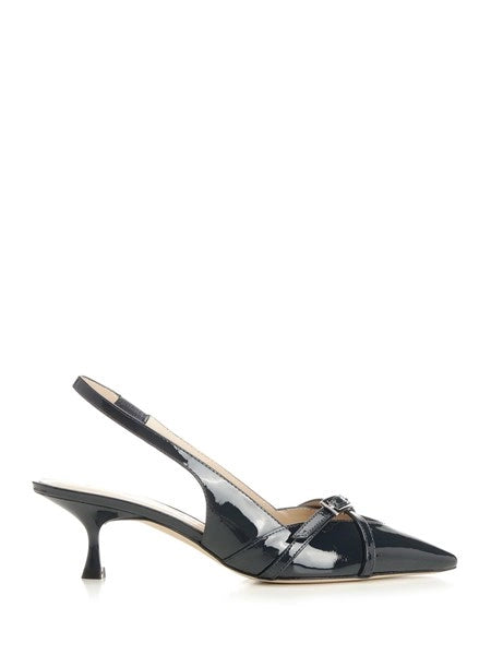 Slingback Georgie in vernice blu