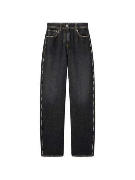 Jeans a vita alta regular decorati
