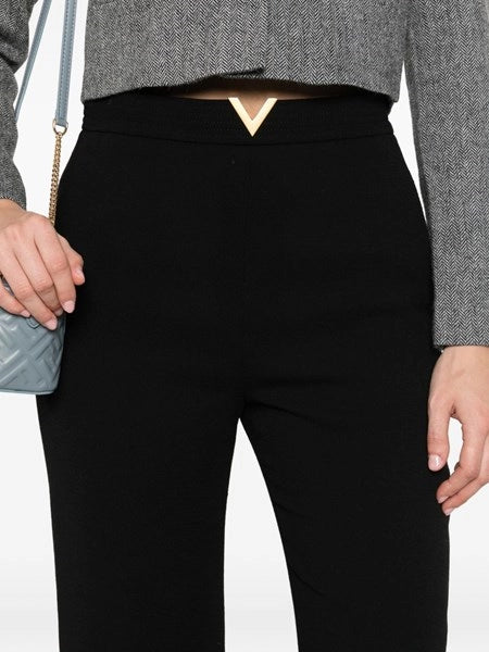Pantaloni regular VLogo in crêpe di lana