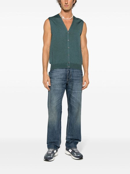 Gilet verde petrolio in lana