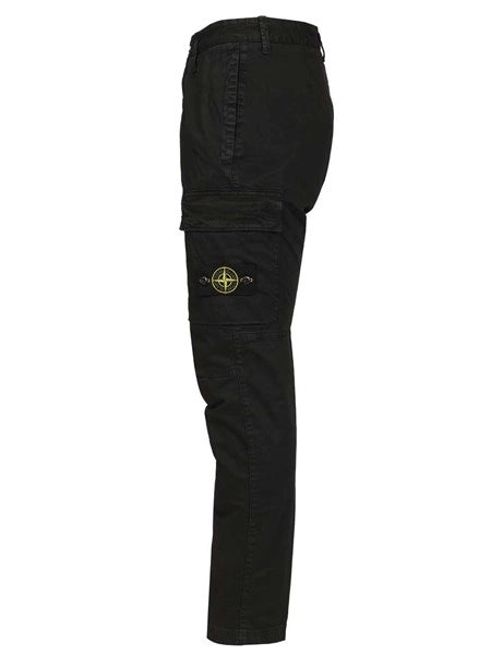 pantalone cargo in broken twill di cotone