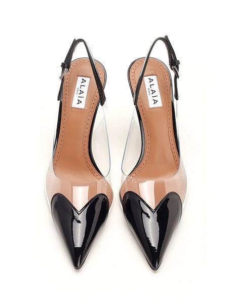 Slingback Le cœur in pelle verniciata