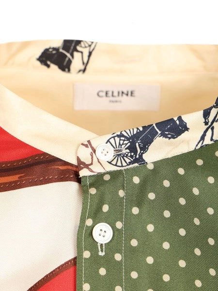 Camicia larga in twill di seta stampato