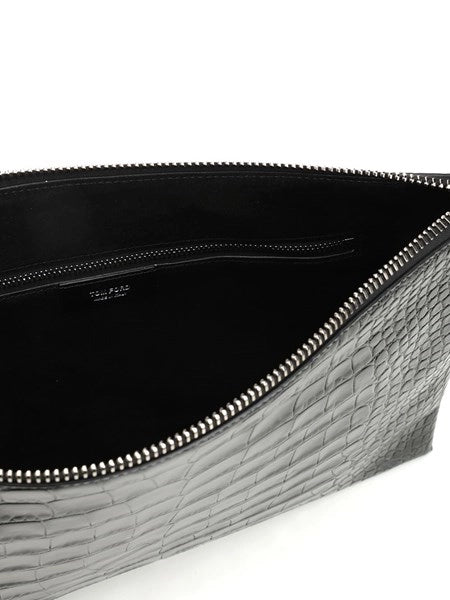 Pouch slim in pelle