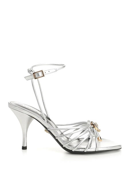 Sandalo in pelle argento