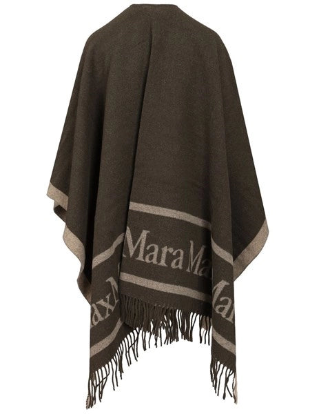 Poncho in lana jacquard