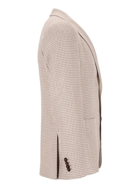 Blazer pied de poule in lana e seta
