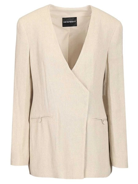 Blazer in misto lino