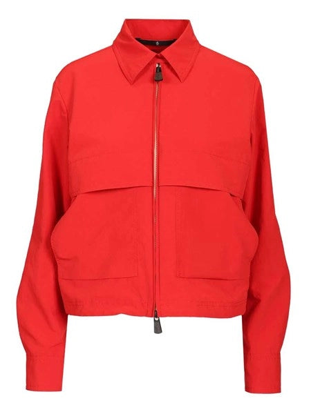 Overshirt in tela con logo ricamato