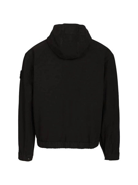 Overshirt con cappuccio in ripstop di cotone biologico