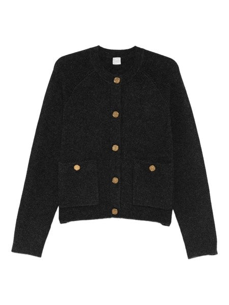 Cardigan con bottoni martellati