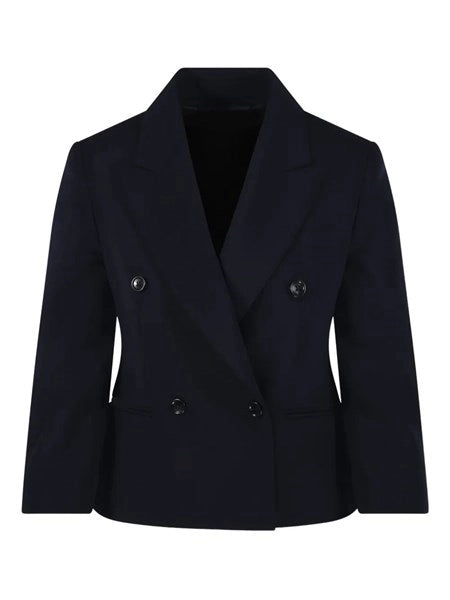 Blazer crop in tela di lana