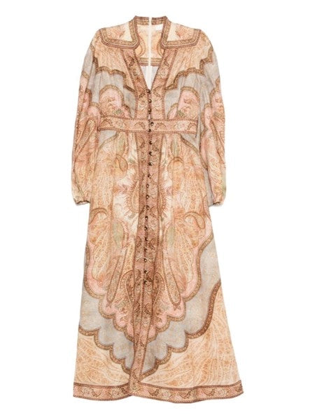 Abito midi scollato Wanderlust in Tapestry