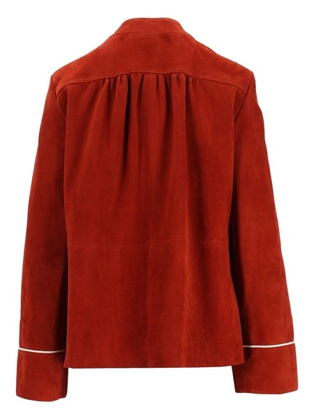 Giacca collo fascia suede