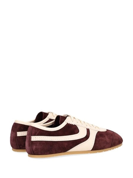 Sneakers in pelle scamosciata con finiture in pelle