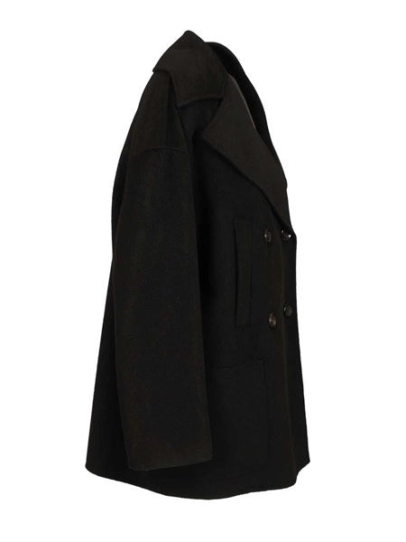 Giaccone doppiopetto in lana e cashmere