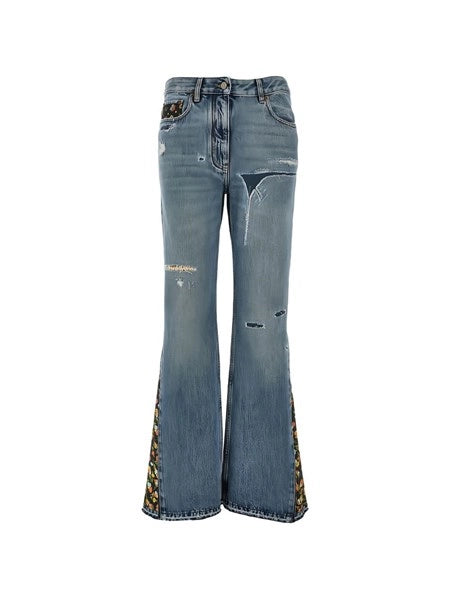 Jeans flare con inserti
