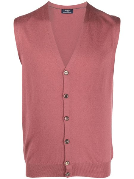 Gilet rosso granata in lana