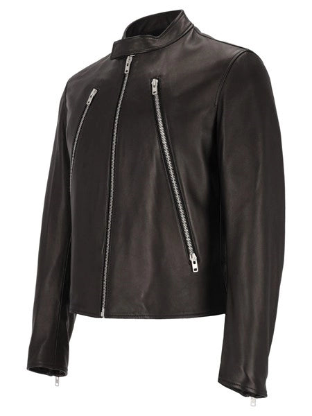 Giacca in pelle 5-zip