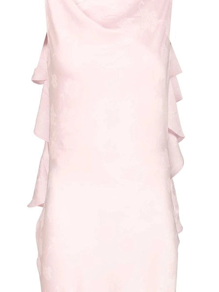 Abito lungo in jacquard di raso