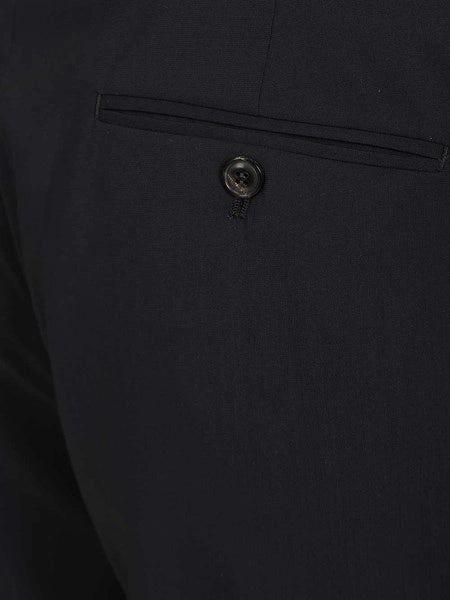 Pantaloni flat front in lana vergine