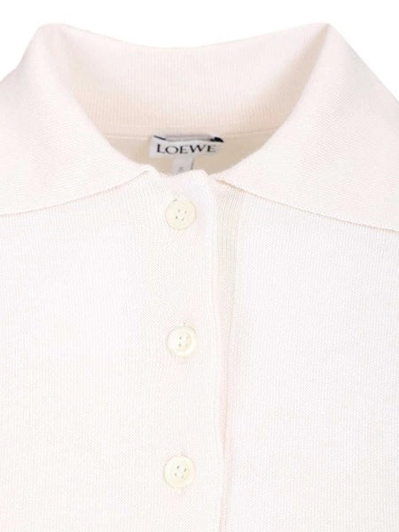 Maglia polo in misto cashmere e seta