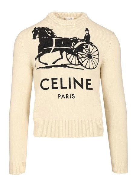 Maglione in cashmere slim fit con logo intarsiato