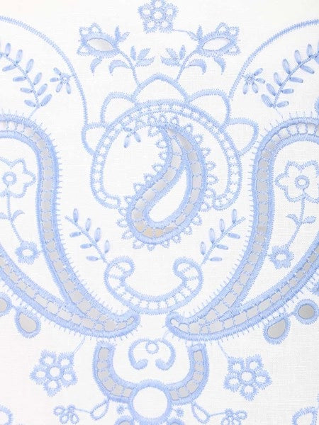 Top in lino e cotone con ricamo